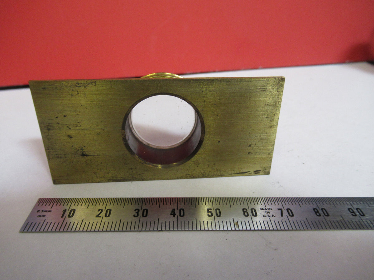ANTIQUE BRASS COMPRESSORIUM STAGE LONDON MICROSCOPE PART AS PICTURED F8-A-45