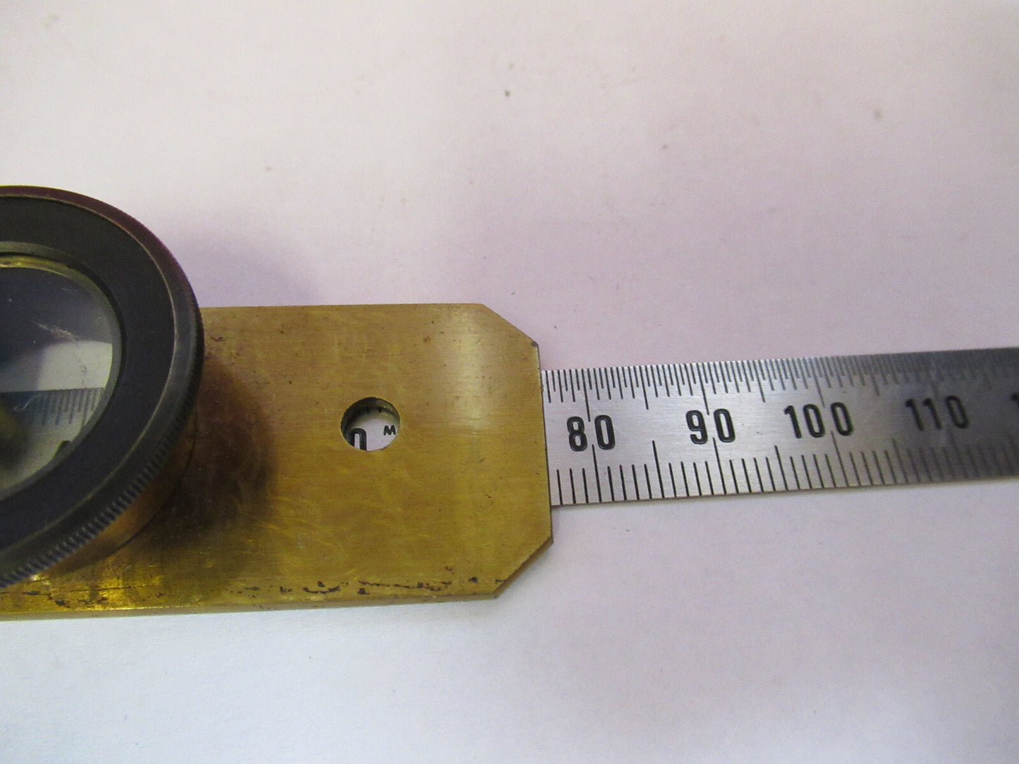 ANTIQUE BRASS COMPRESSORIUM STAGE LONDON MICROSCOPE PART AS PICTURED F8-A-24