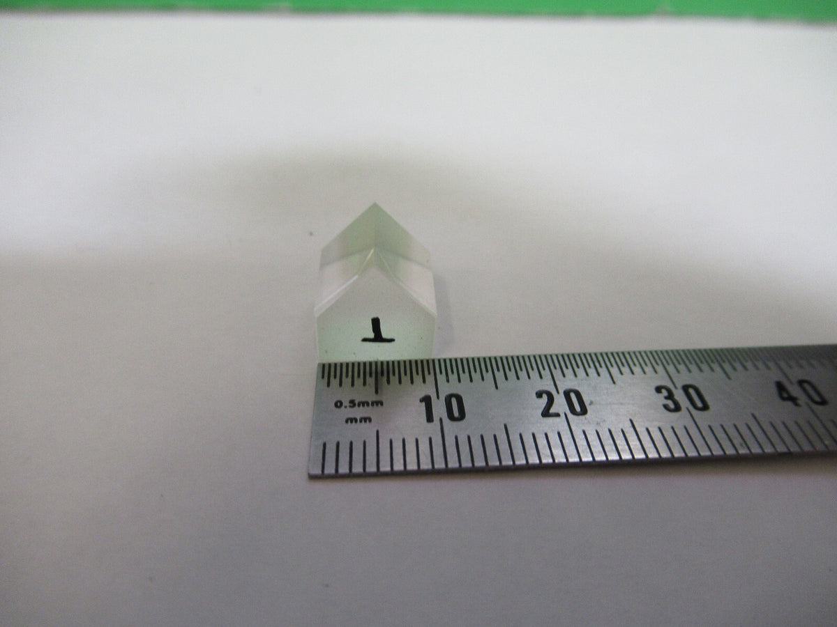 OPTICAL BK7 GLASS PRISM  MIL SPEC OPTICS MICROSCOPE PART AS PICTURED 80-B-02