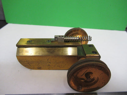 ANTIQUE SPENCER BRASS GROSS ADJUST STAGE MICROSCOPE PART AS PICTURED X6-A-60