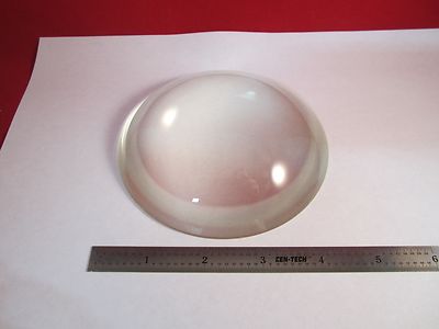 OPTICAL LARGE PLANO CONVEX LENS YELLOW TINT chipped edge LASER OPTICS BIN#D8-02