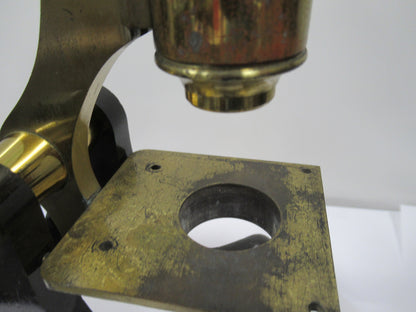 For Parts or repair ANTIQUE BRASS HENRY CROUCH LONDON INCOMPLETE MICROSCOPE #LOB
