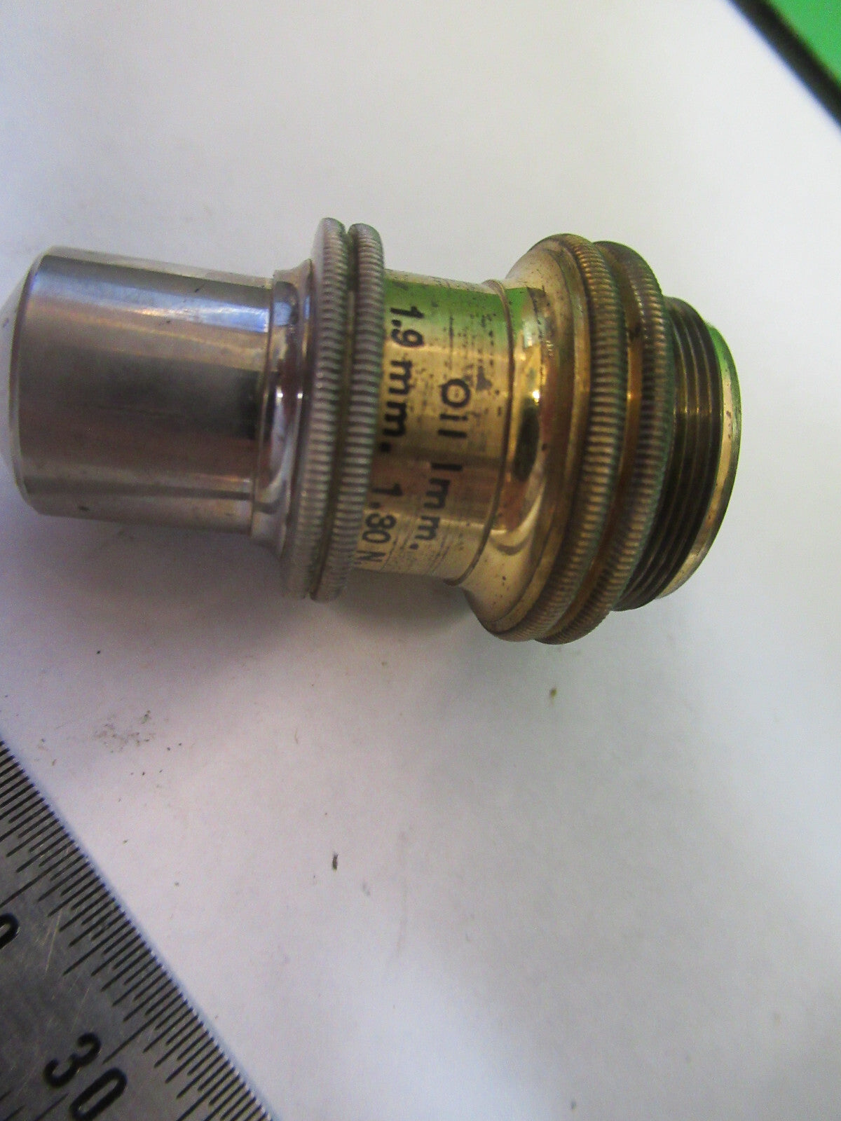 ANTIQUE BAUSCH LOMB BRASS OBJECTIVE 1.9mm MICROSCOPE PART AS PICTURED #R9-B-16