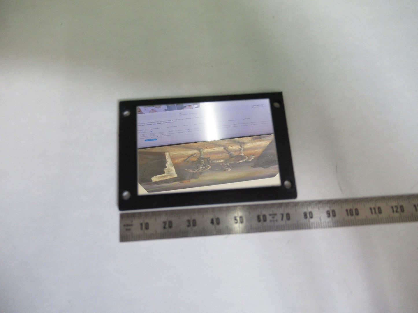 OLYMPUS JAPAN MOUNTED GLASS FLAT MIRROR MICROSCOPE PART AS PICTURED T4-A-25