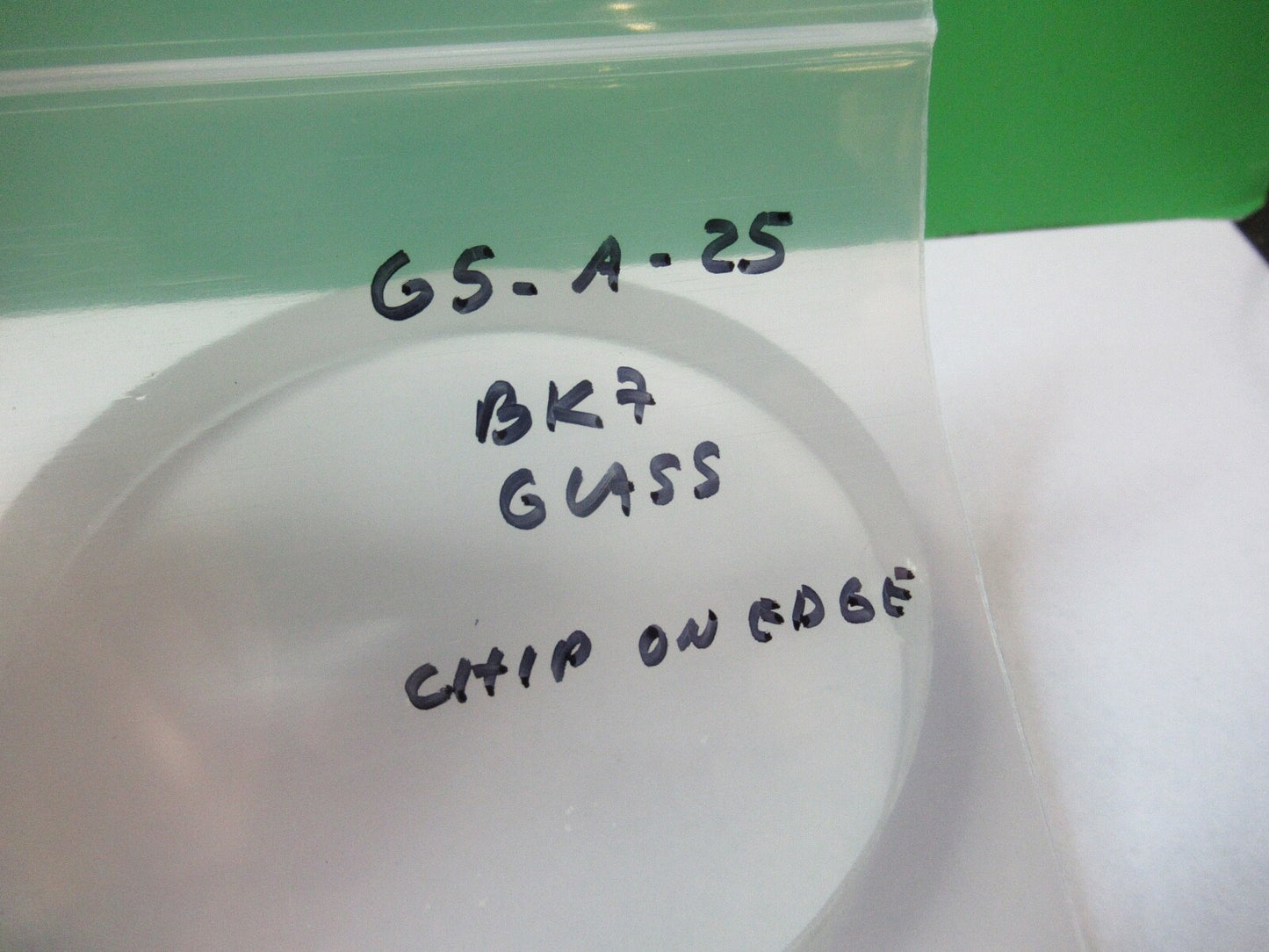 OPTICAL LARGE LENS BK7 GLASS [chipped] OPTICS AS PICTURED G5-A-25