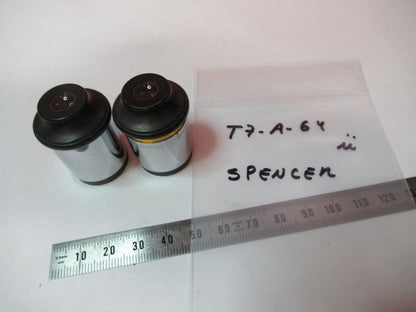 ANTIQUE SPENCER AO 10X EYEPIECE PAIR OCULAR MICROSCOPE PART AS PICTURED T7-A-64