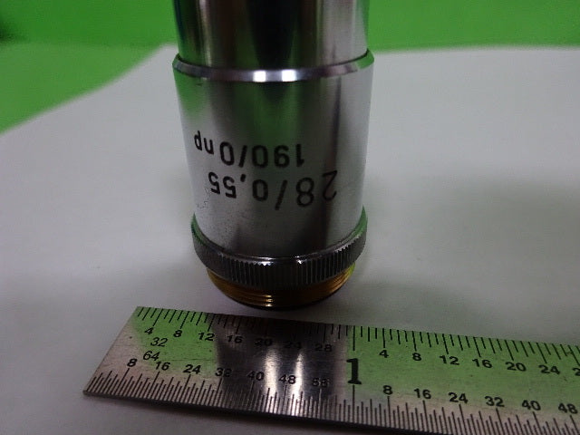 MICROSCOPE PART REICHERT AUSTRIA OBJECTIVE 28X OPTICS AS IS #AI-46