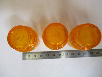 LOT 3 EA PLASTIC AO EMPTY CANS AMERICAN OPTICS MICROSCOPE AS PICTURED X6-A-04