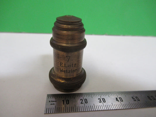 Antique Brass Ernst Leitz "7" Objective Microscope