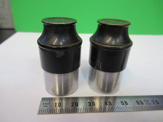 Pair Antique American Optical Co. Spencer Lens Co. 10X Lens Eyepiece Microscope Part