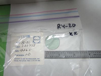 OPTICAL BLUE FILTER SCHOTT BG-20 LASER OPTICS AS IS  BIN#R4-20