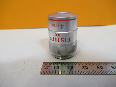 FISHER 4X /160 OBJECTIVE LENS OPTICS MICROSCOPE PART AS PICTURED &F1-A-79