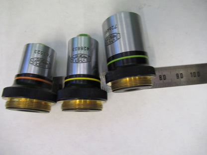 OLYMPUS JAPAN LOT OBJECTIVES 10X 20X 40X MICROSCOPE PART AS PICTURED 82-A-65