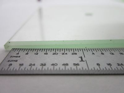 MICROSCOPE PART VINTAGE GLASS SPECIMEN STAGE TABLE [chipped] AS IS BIN#R6-B-08