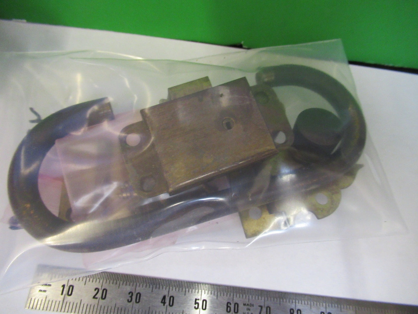 ANTIQUE SPENCER AO  LOCK + KEY + HANDLE MICROSCOPE PART AS PICTURED Y3-B-09