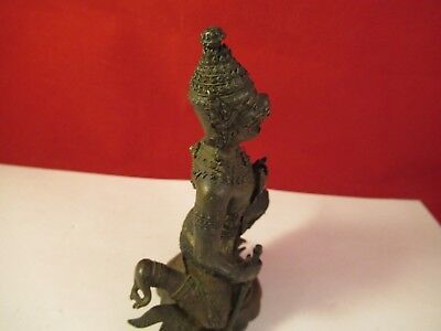 ANTIQUE BRASS SCULPTURE figure GODESS HINDUISM THAILAND CAMBODIA INDIA &C8-A-03