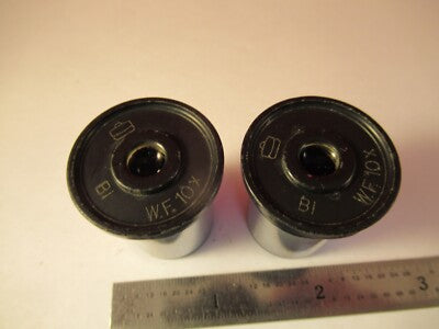 PAIR EYEPIECE TIYODA 10X MICROSCOPE PART OPTICS AS PICTURED &1E-B-26