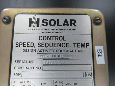 or Repair Solar Control Speed Temperature UH-60 Aircraft