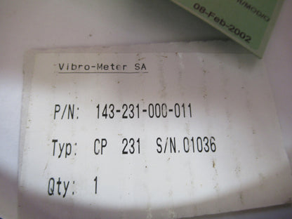 MEGGITT VIBRO-METER CP231 HIGH TEMP PIEZO PRESSURE SENSOR AS PICTURED Y5-A-33