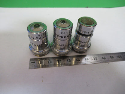 Lot Spencer Lens Co. Objective 10X 44X 95X Microscope Part Optics American Optical Co