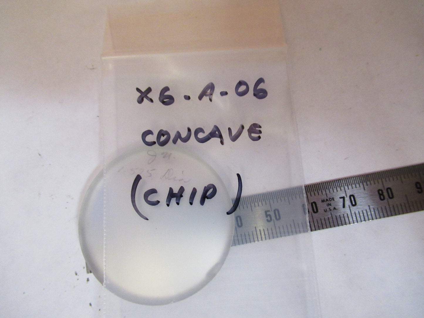 CONCAVE MIRROR OPTICAL chipped edge AS PICTURED X6-A-06