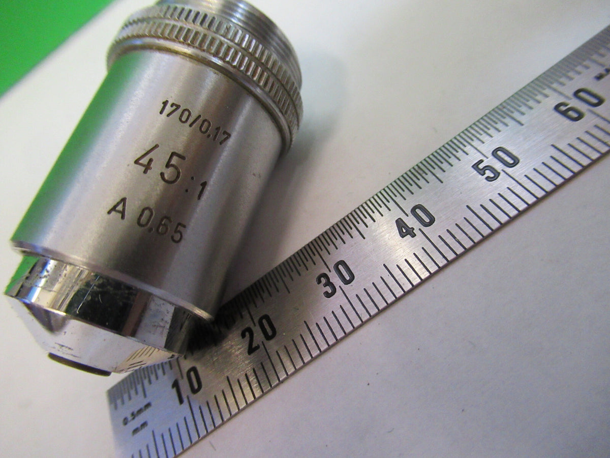 ERNST LEITZ 6L 45X /170 OBJECTIVE MICROSCOPE PART OPTICS AS PICTURED &Z1-A-223