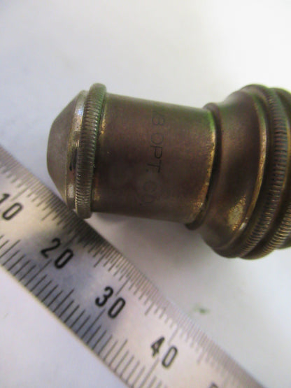 ANTIQUE BAUSCH LOMB BRASS OBJECTIVE 10X MICROSCOPE PART AS PICTURED &75-B-11