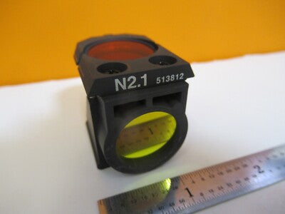 LEITZ LEICA FLUORESCENCE N2.1 513812 FILTER CUBE MICROSCOPE PART AS PIC &H8-B-07