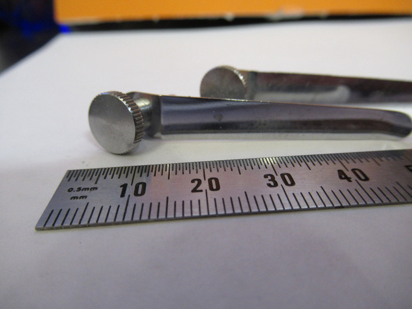 PAIR CLIPS STAGE UNITRON JAPAN MICROSCOPE PART AS PICTURED Y1-A-46