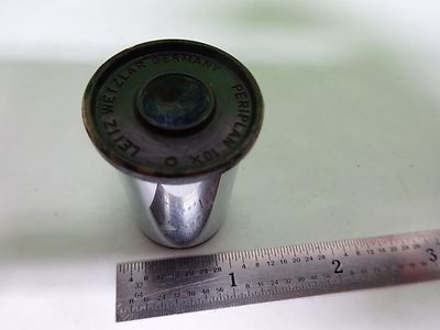MICROSCOPE LEITZ GERMANY EYEPIECE OCULAR YELLOW FILTER 10X OPTICS AS IS #2B-E-21