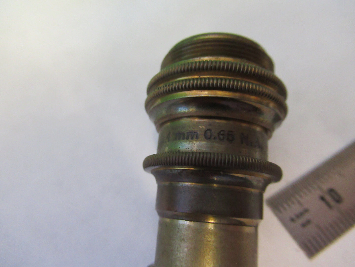 Antique Bausch & Lomb Brass Objective 4mm Microscope Part