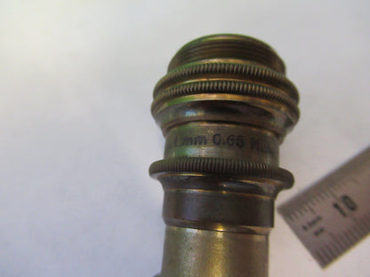 Antique Bausch & Lomb Brass Objective 4mm Microscope Part