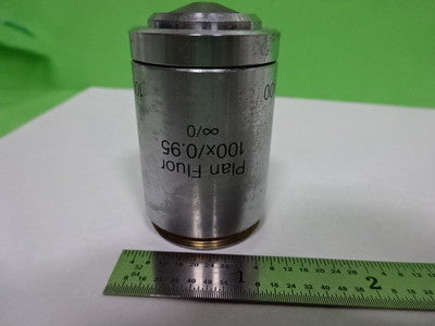 MICROSCOPE PART POLYVAR REICHERT OBJECTIVE 100X FLUOR LENS OPTICS AS IS #AF-E-09