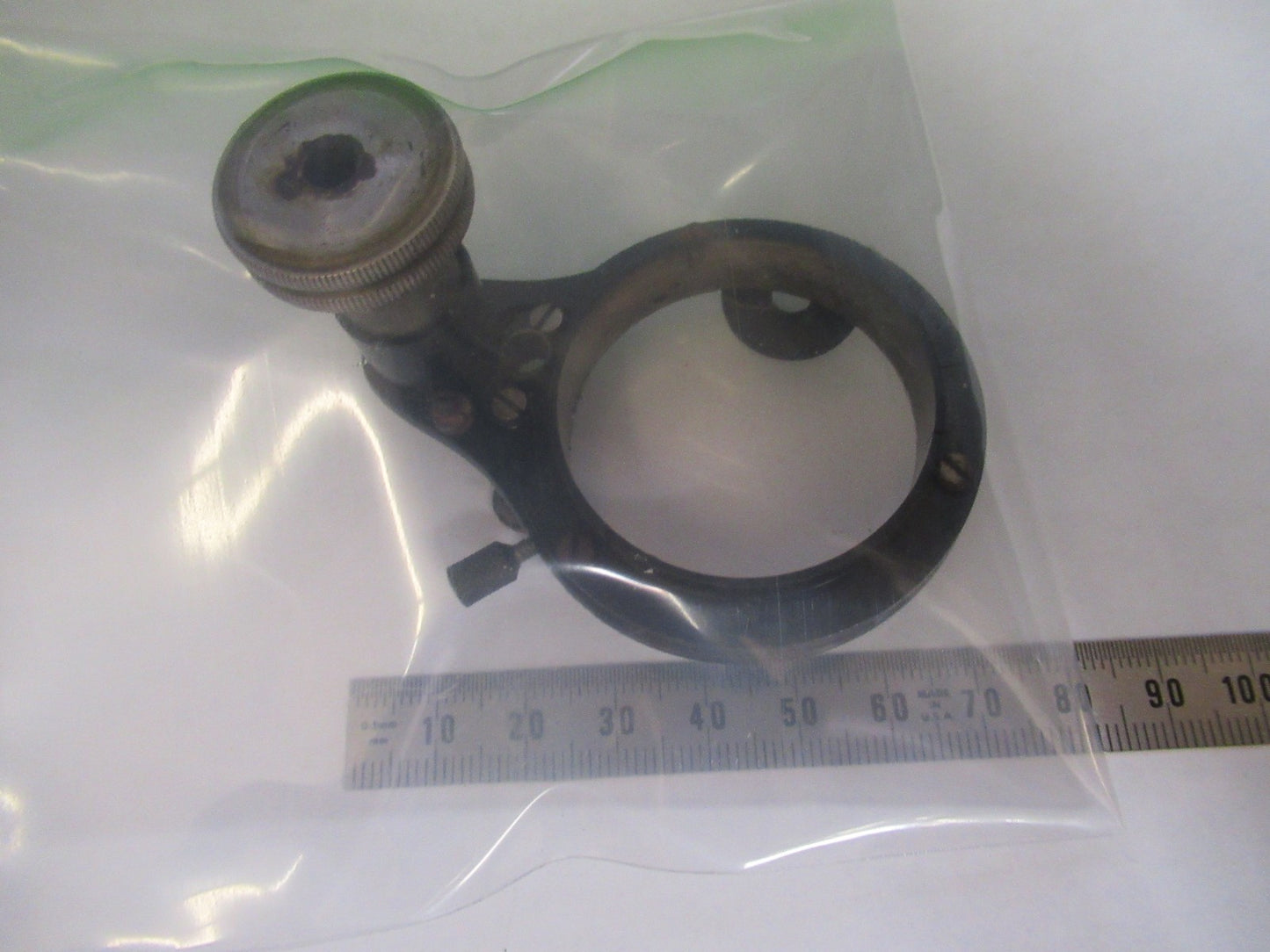 ANTIQUE BRASS CONDENSER HOLDER BAUSCH LOMB MICROSCOPE PART AS PICTURED X3-B-10