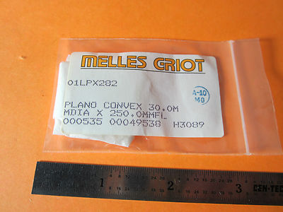 Optical Melles Griot PlanO Convex 30 mm diameter Fl 250 mm Laser Optics