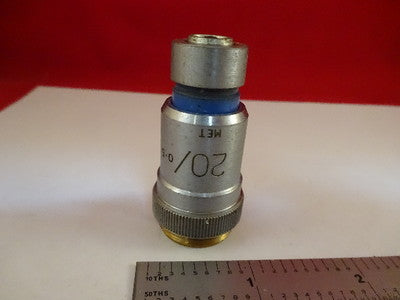 MICROSCOPE PART VICKERS ENGLAND UK OBJECTIVE MICROPLAN 20X OPTICS AS IS #21-A-22