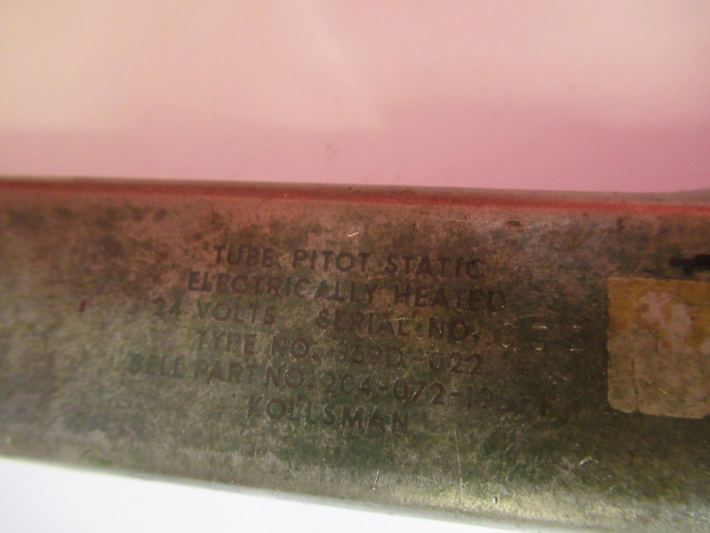 BELL AIRCRAFT 204-072-195-1 PITOT TUBE STATIC ELECTRIC HEAT AS PICTURED S3-B-67