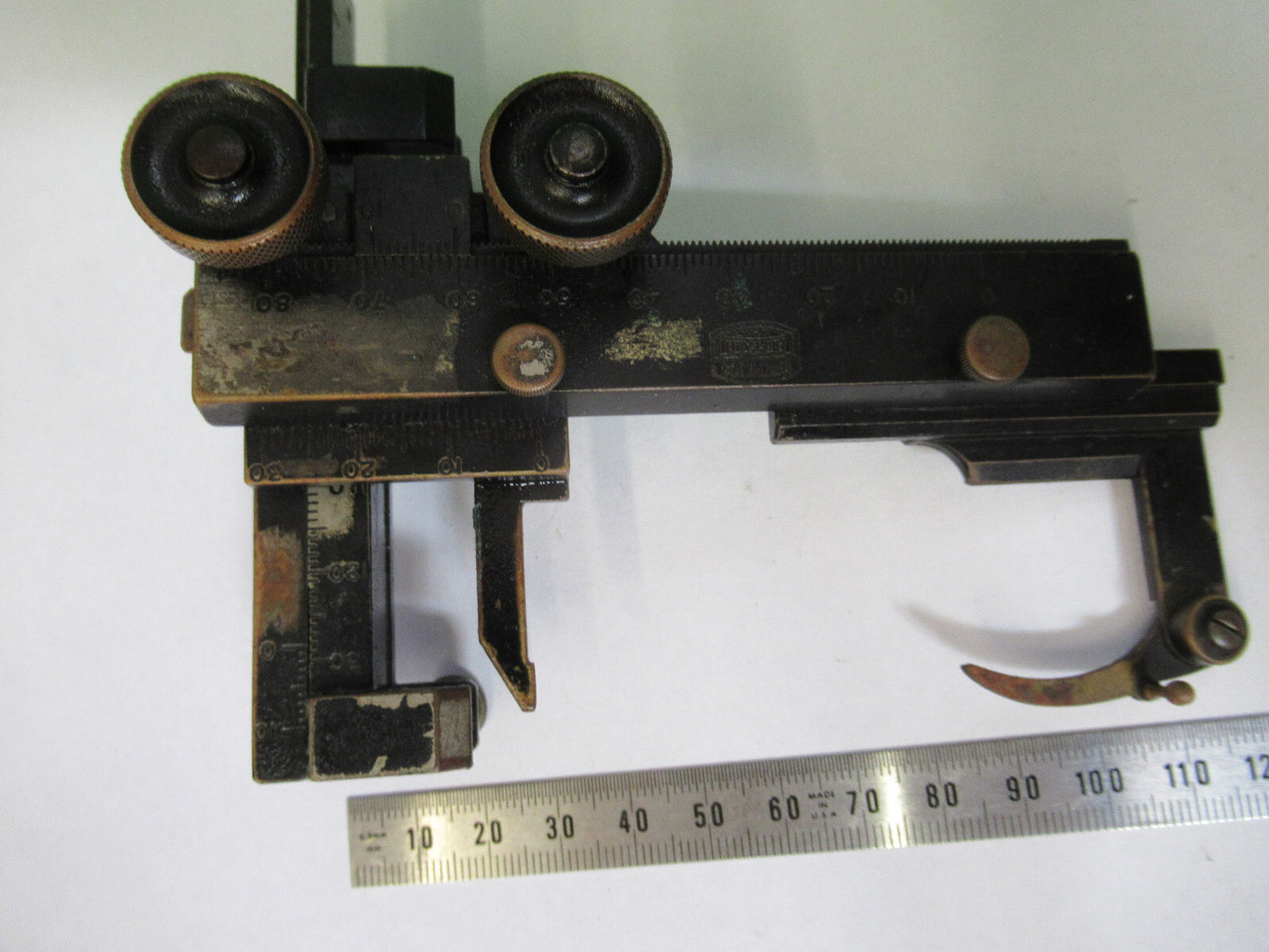 antique SPENCER STAGE XY CLIP WORKS FINE microscope part AS PICTURED #S9-B-69