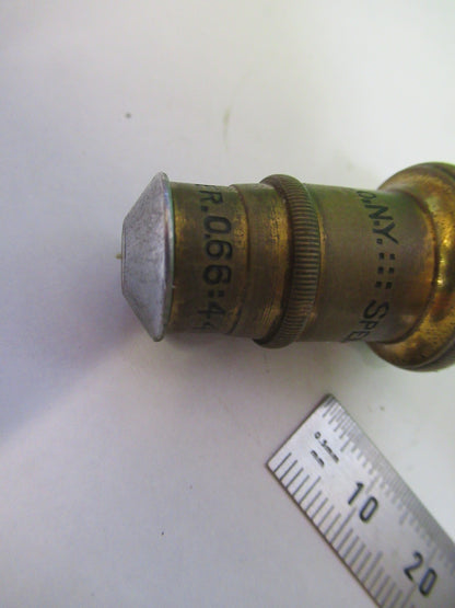 ANTIQUE BRASS SPENCER LENS 44X OBJECTIVE MICROSCOPE PART AS PICTURED V1-A-24