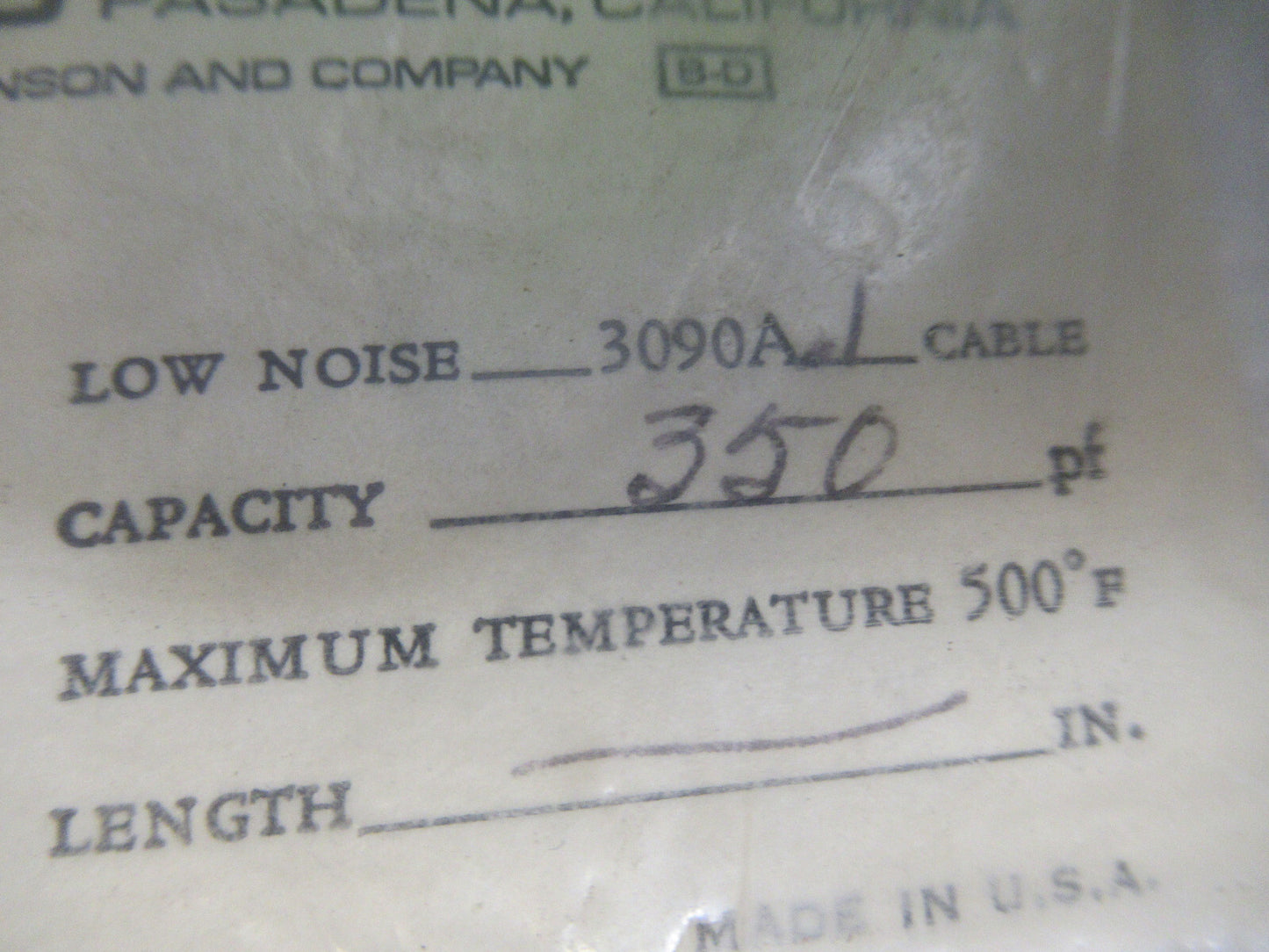 PCB ENDEVCO LOW NOISE CABLE 3090A1 for accelerometer  AS PICTURED S7-A-24