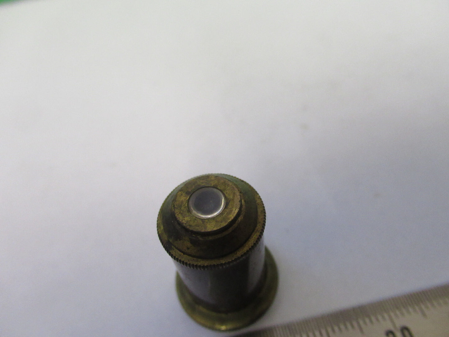 ANTIQUE BRASS RARE SMALL DIAMETER OBJECTIVE MICROSCOPE PART AS PICTURED Z4-B-90