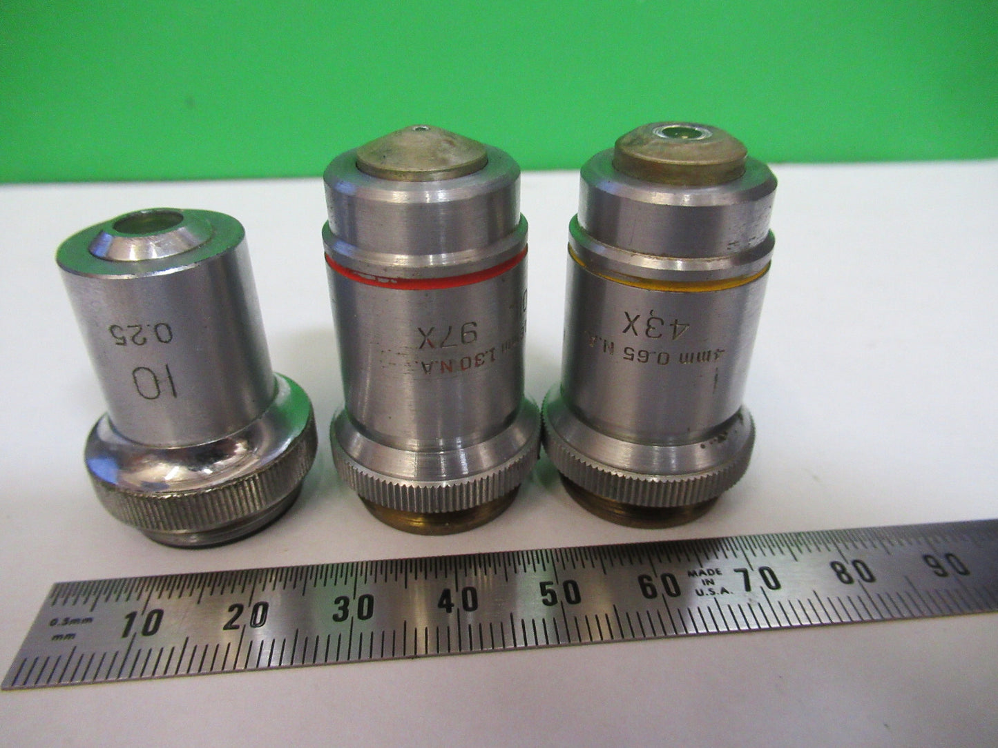 Lot 3 Ea Bausch & Lomb Kyowa Objectives Microscope Part