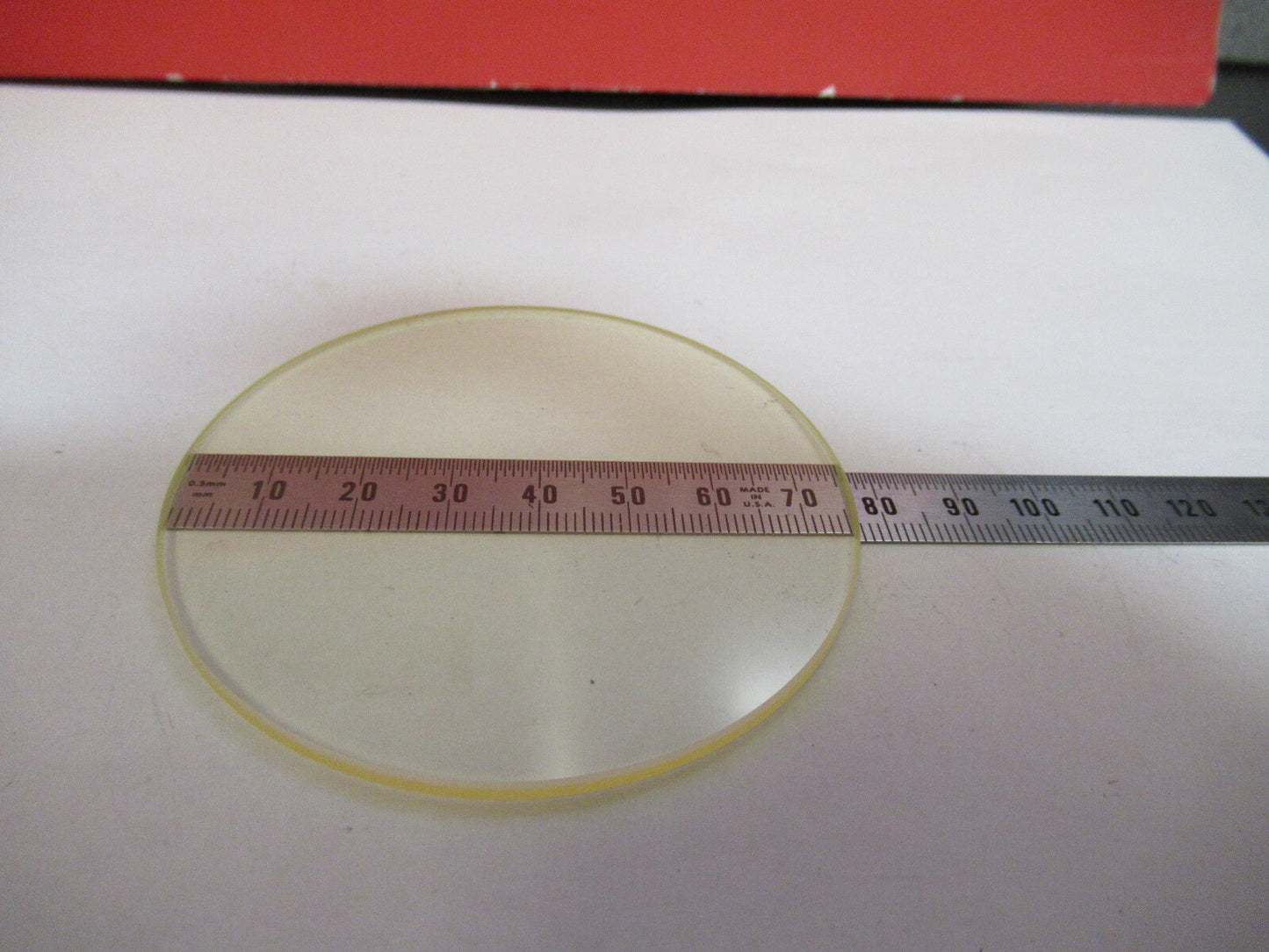 OPTICAL FLAT SPECIAL YELLOW TINT GLASS WINDOW OPTICS S4-B-61