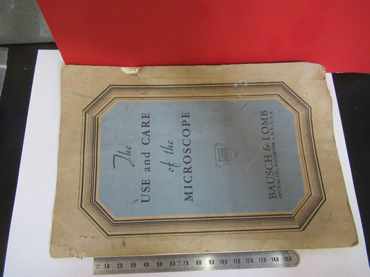 ANTIQUE BAUSCH LOMB BOOKLET INSTRUCTIONS 1932 MICROSCOPE PART AS PIC V7-A-15