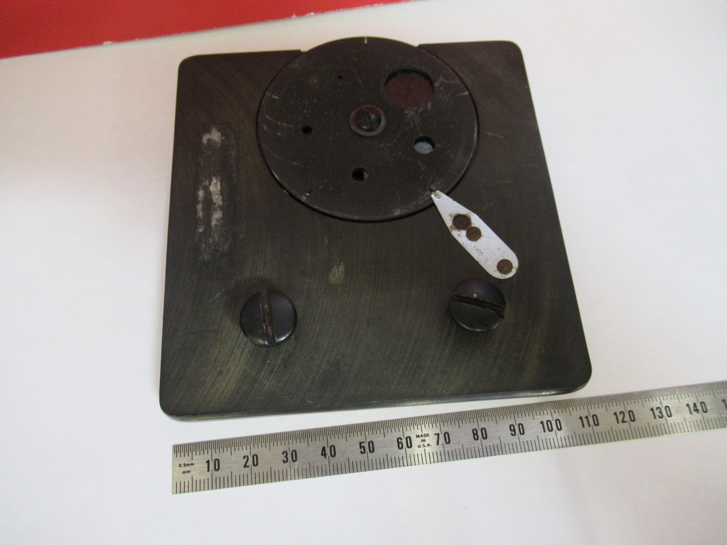 ANTIQUE SPENCER AO STAGE TABLE SPECIMEN MICROSCOPE PART AS PICTURED V7-A-74