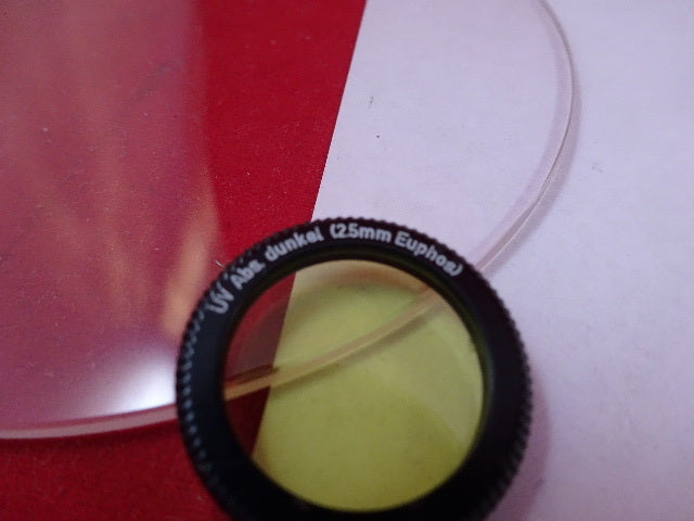 UV ABS. DUNKEL FILTER 25mm EUPHOS OPTICS MICROSCOPE PART AS IS #Z4-A-04