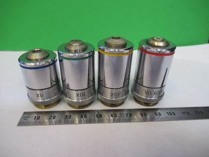 LOT 4ea OBJECTIVE BAUSCH LOMB INDUSTRIAL MICROSCOPE PART AS PICTURED X6-A-105