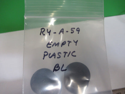 LOT 2 EA PLASTIC EMPTY OBJECTIVE CONTAINER MICROSCOPE PART AS PICTURED &R4-A-59