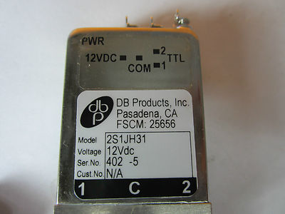 DB PRODUCTS PASADENA RF MICROWAVE COAXIAL SWITCH FREQUENCY BIN#31-30