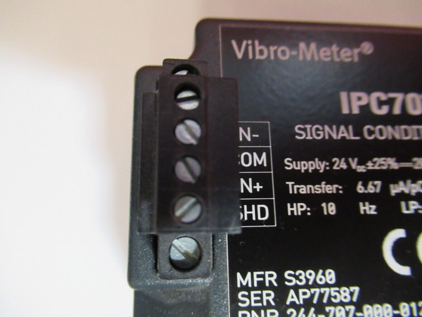 MEGGITT VIBRO-METER SWISS IPC707 244-707- 000-012 AMP MODULE for SENSORS Y4-A-07